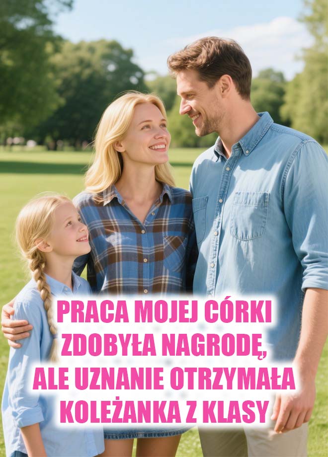 Praca mojej córki zdobyła nagrodę, ale uznanie otrzymała koleżanka z klasy